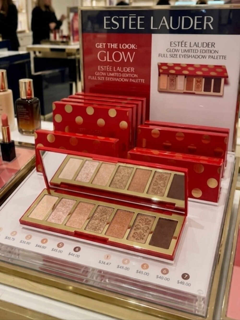 New Estee Lauder Glow Limited Edition Full Size Eyeshadow Palette With Mirror